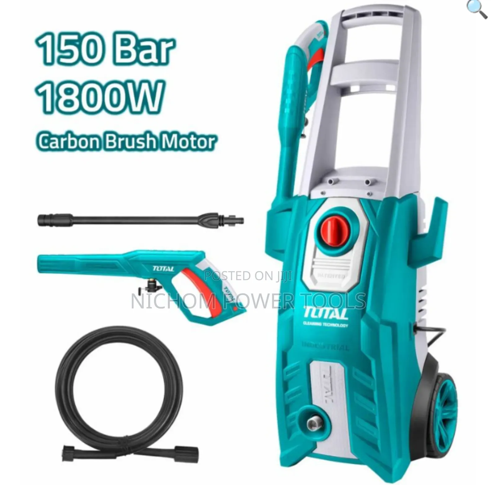 Total 1800-Watt High Pressure Washer 150bar (2200PSI)
