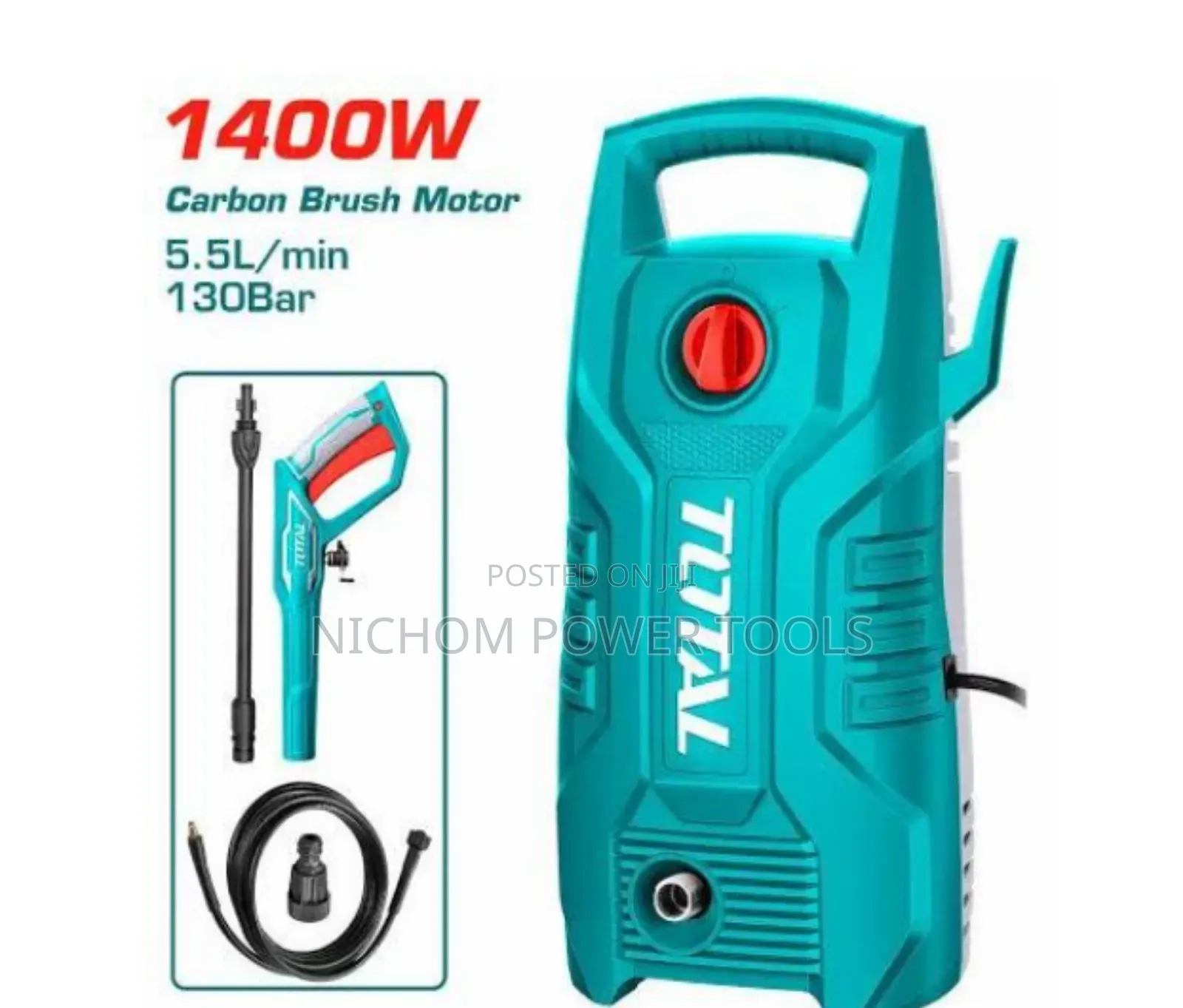 TOTAL Electric High Pressure Car Washer 1400W