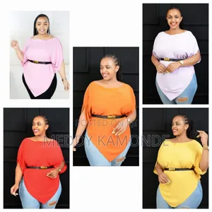 Belted Tops,White,Red