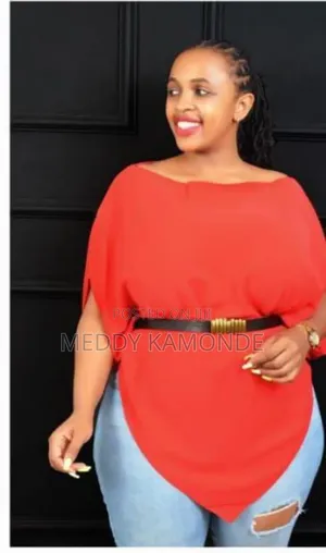 Belted Tops,White,Red