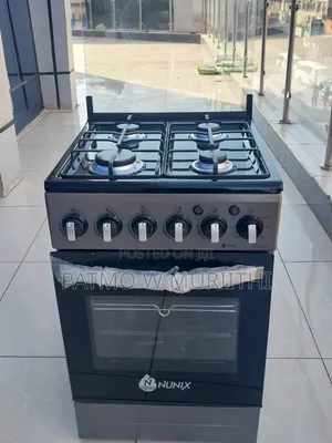 Nunix Standing Cooker 4gas Burner+ Gas Oven 50×55, Silver