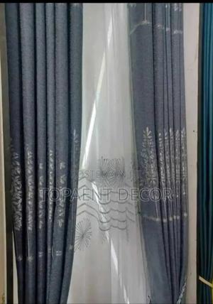 Grey Flowered Window Curtains and Sheers - thumbnail 2