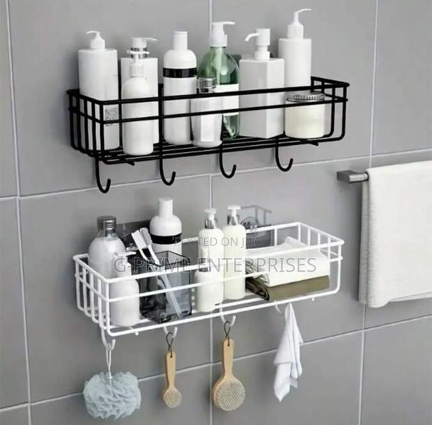 Bathroom Shelf With Hooks - main view