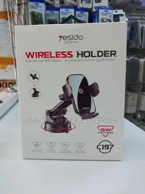 Yesido C197 15w Fast Charging Car Phone Holder 360 Rotating
