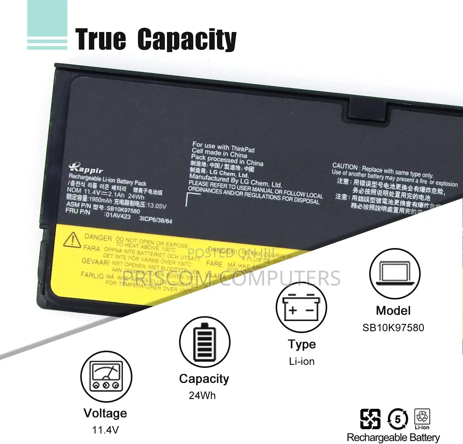 Laptop Battery for Lenovo Thinkpad T470 T480 01AV424 01AV452