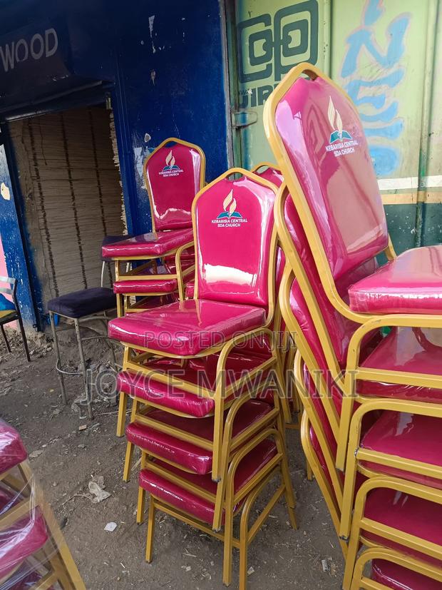 Church Conference Chairs, With Logo, Red Colour  - main view