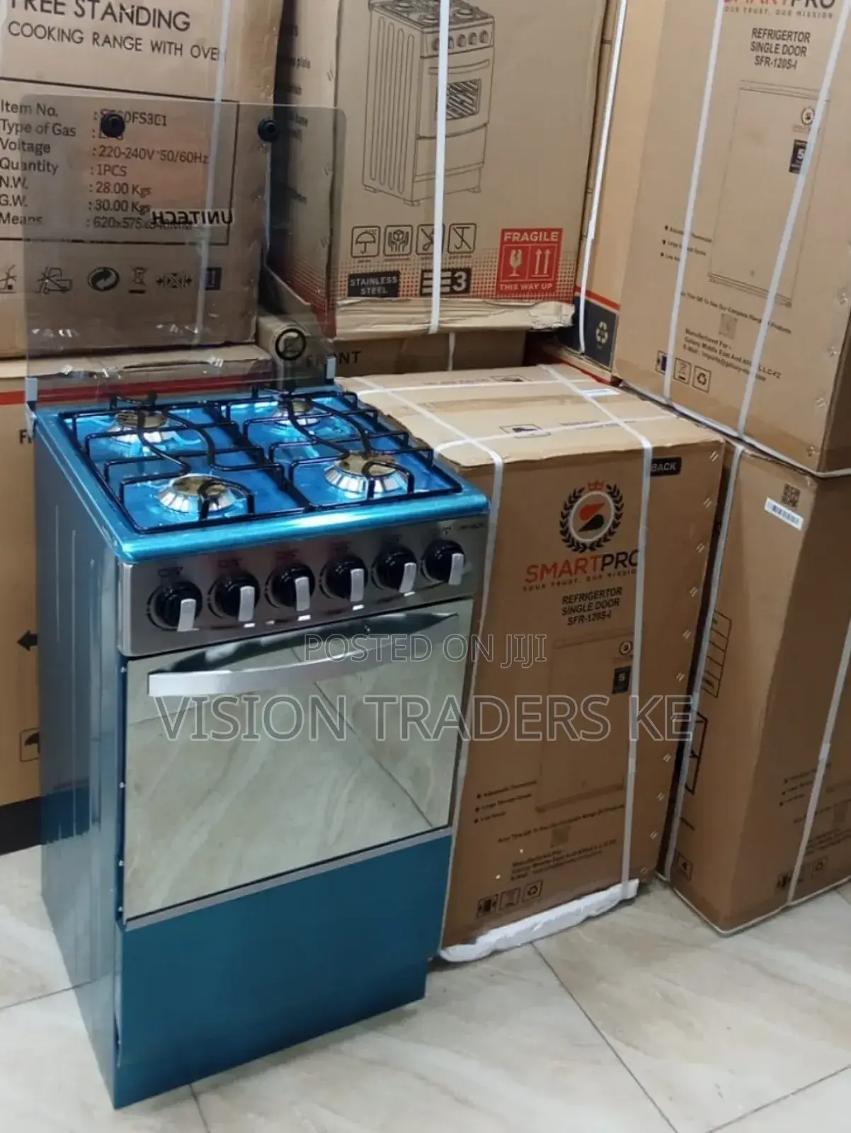 UNITECH 50*55cm 4gas Burner Standing Cooker With Gas Oven