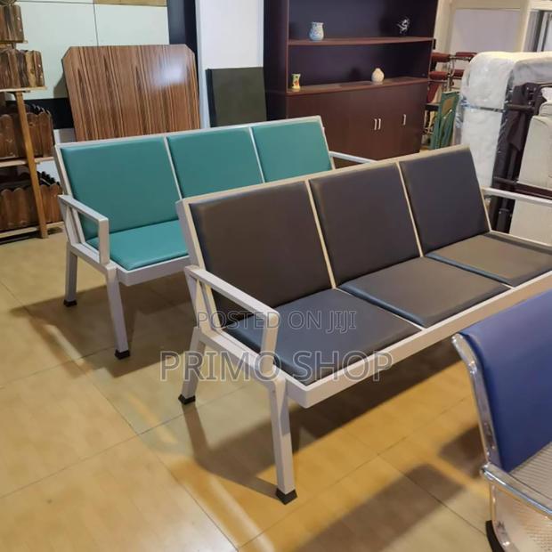 Office Bench: Black Heavy Duty Padded Office Bench - main view