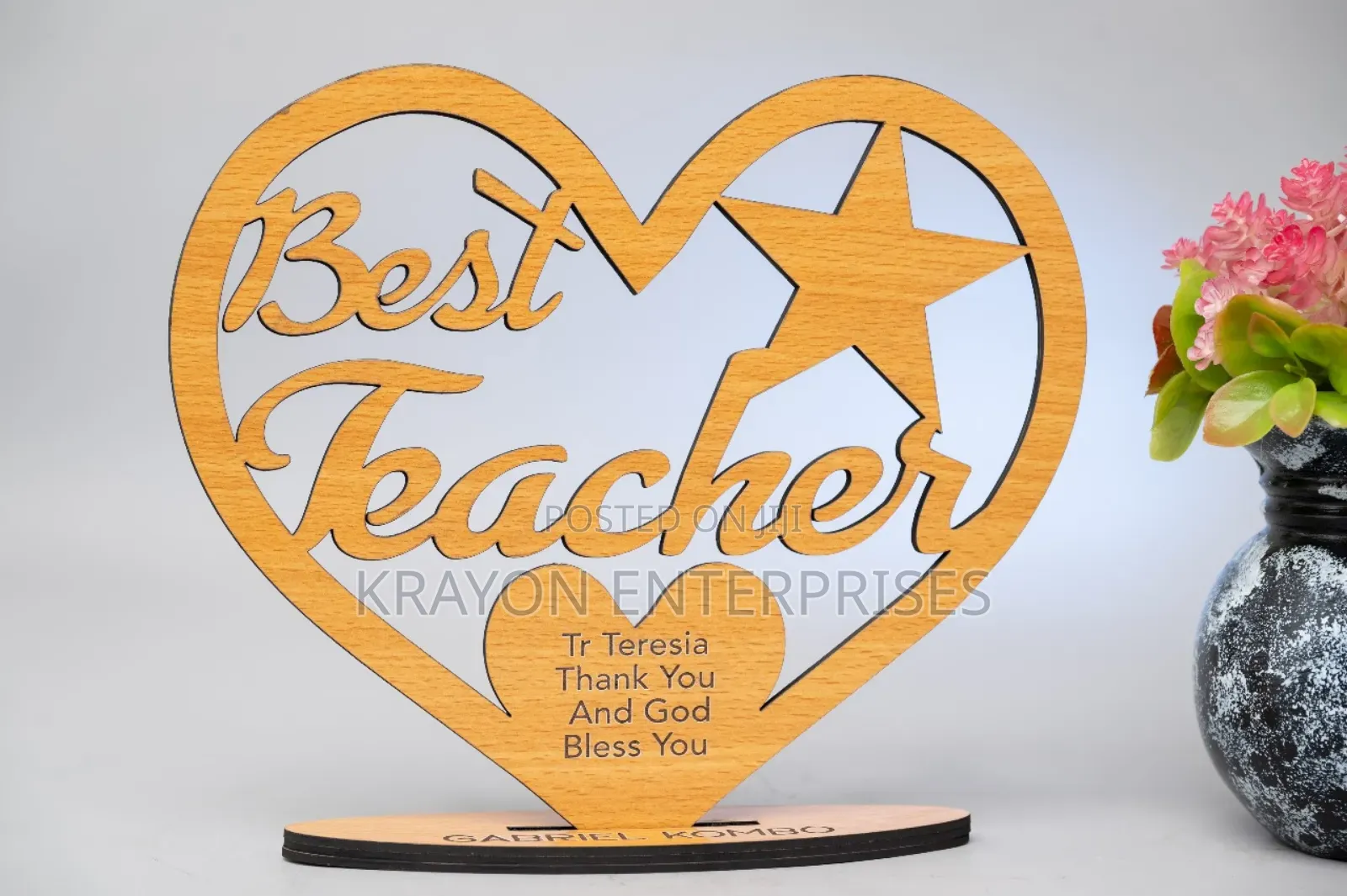 Customized Wooden Heart Award