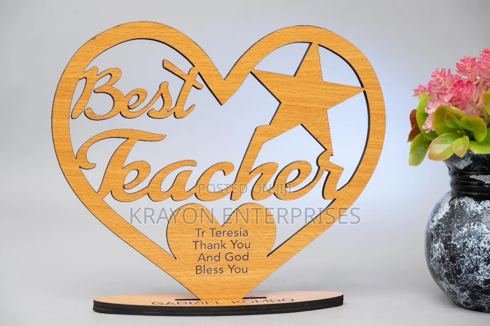Customized Wooden Heart Award