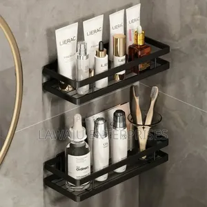 2pc Black Metallic Shower Caddy