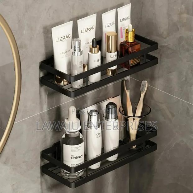 2pc Black Metallic Shower Caddy