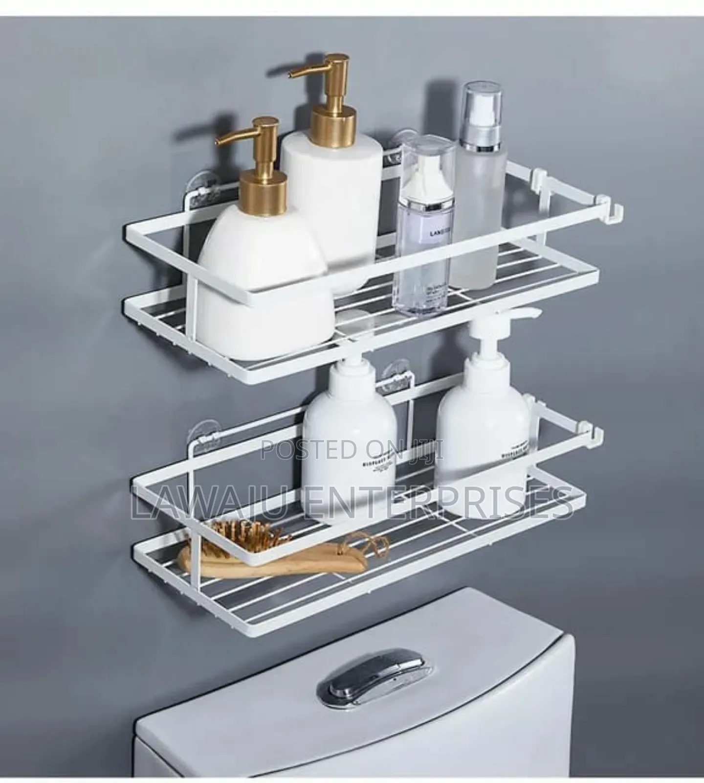 2 Pc White Rectangular Shower Caddy