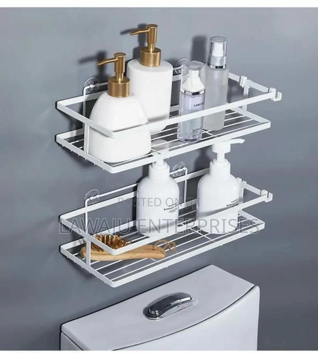 2 Pc White Rectangular Shower Caddy - main view