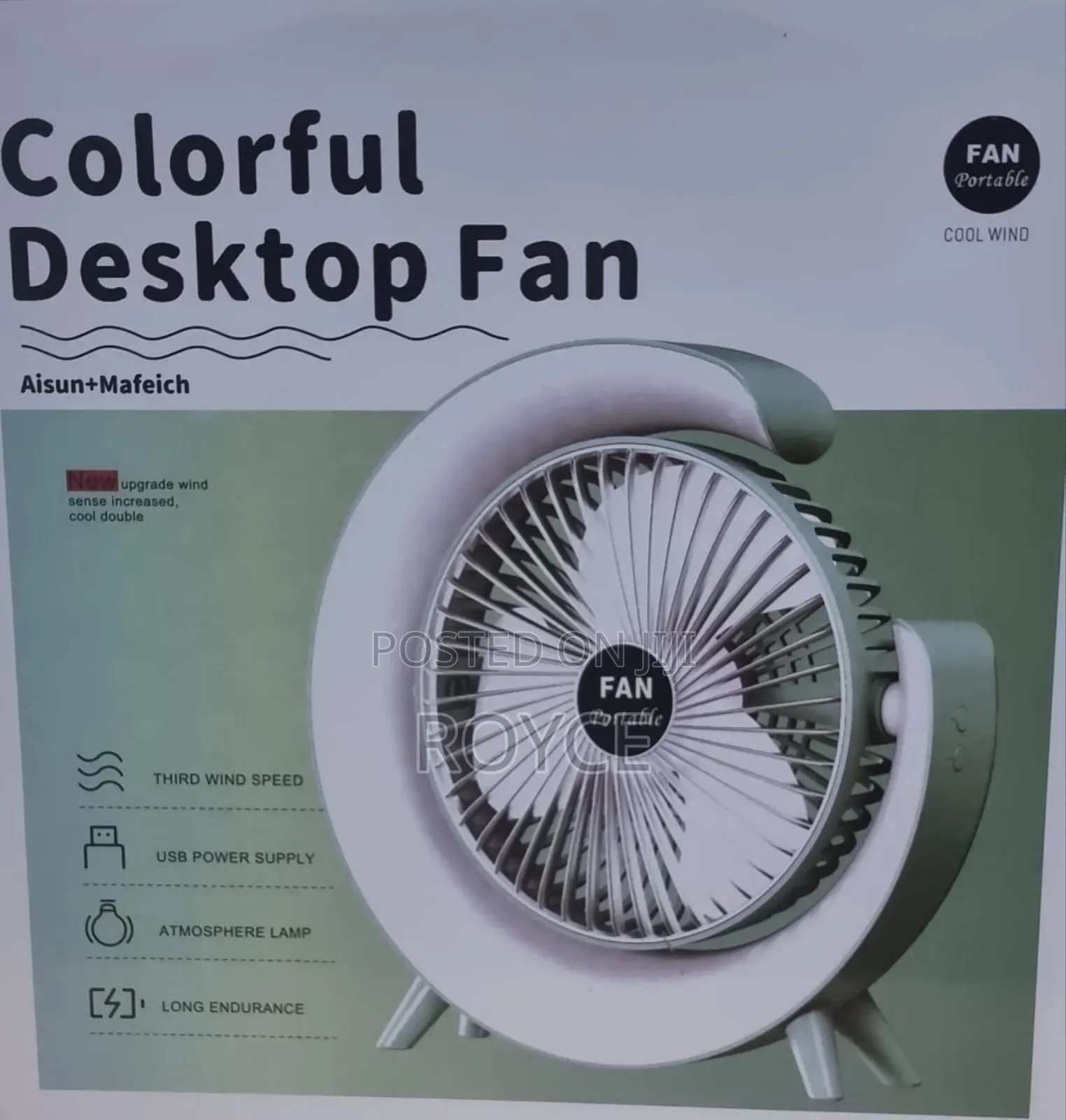 Colorful Desktop Fan With Light