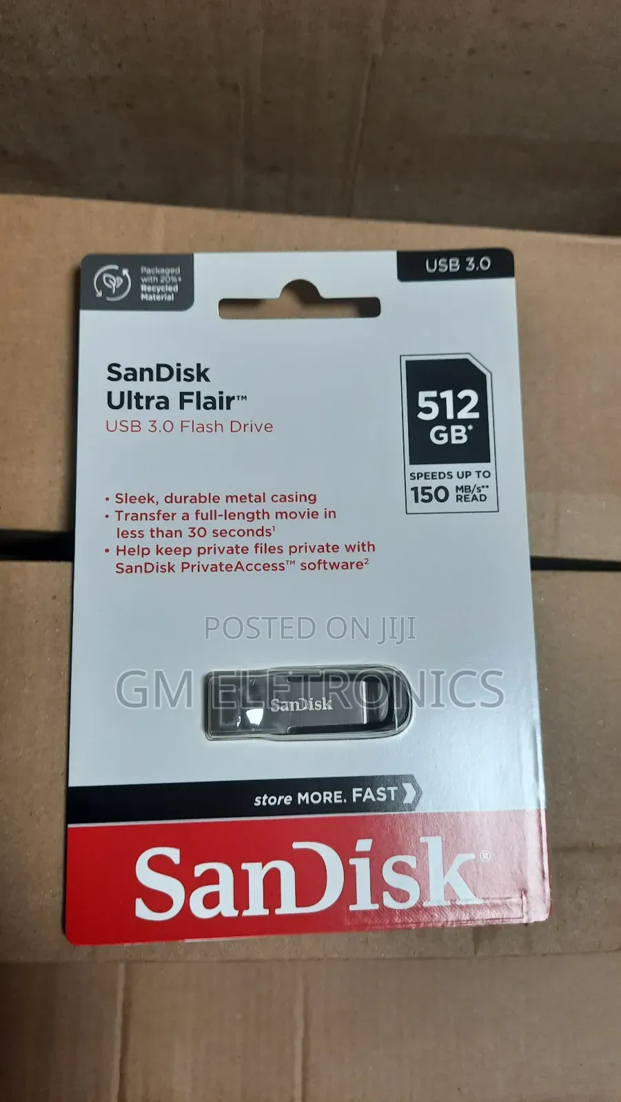 Original Sandisk Ultra Flair 128gb Usb 3.0 150 Mb/S Flash