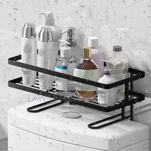 Single Black Toilet Storage Rack - thumbnail 2