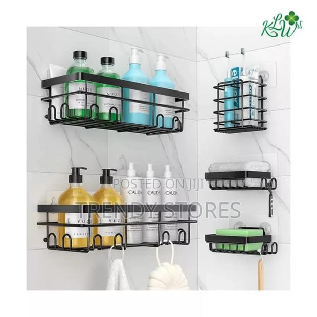 5pc Rectangular Multifunctional Bathroom Shelves - main view