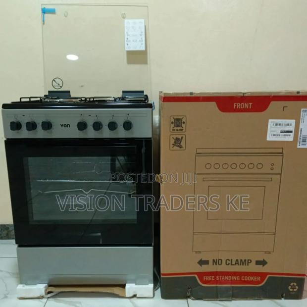 VON 60*55cm 3+1 Standing Cooker With Electric Oven-Top Black