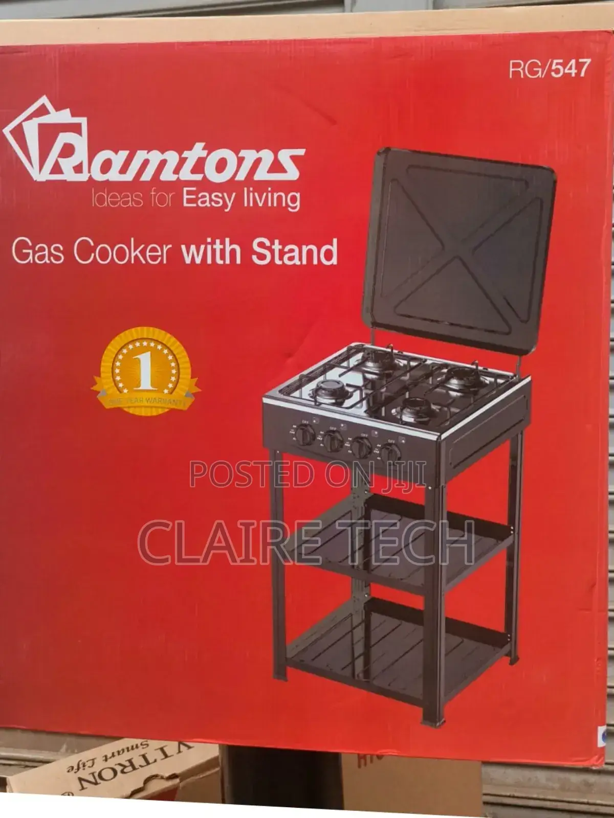 RG/547 Ramtons 4 Burner Standing Cooker With Shelf