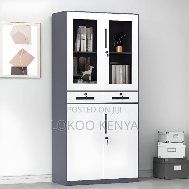 Cabinets: Sleek Silver Steel Storage Cabinet - thumbnail 2