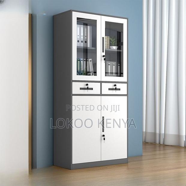 Cabinets: Sleek Silver Steel Storage Cabinet - thumbnail 3