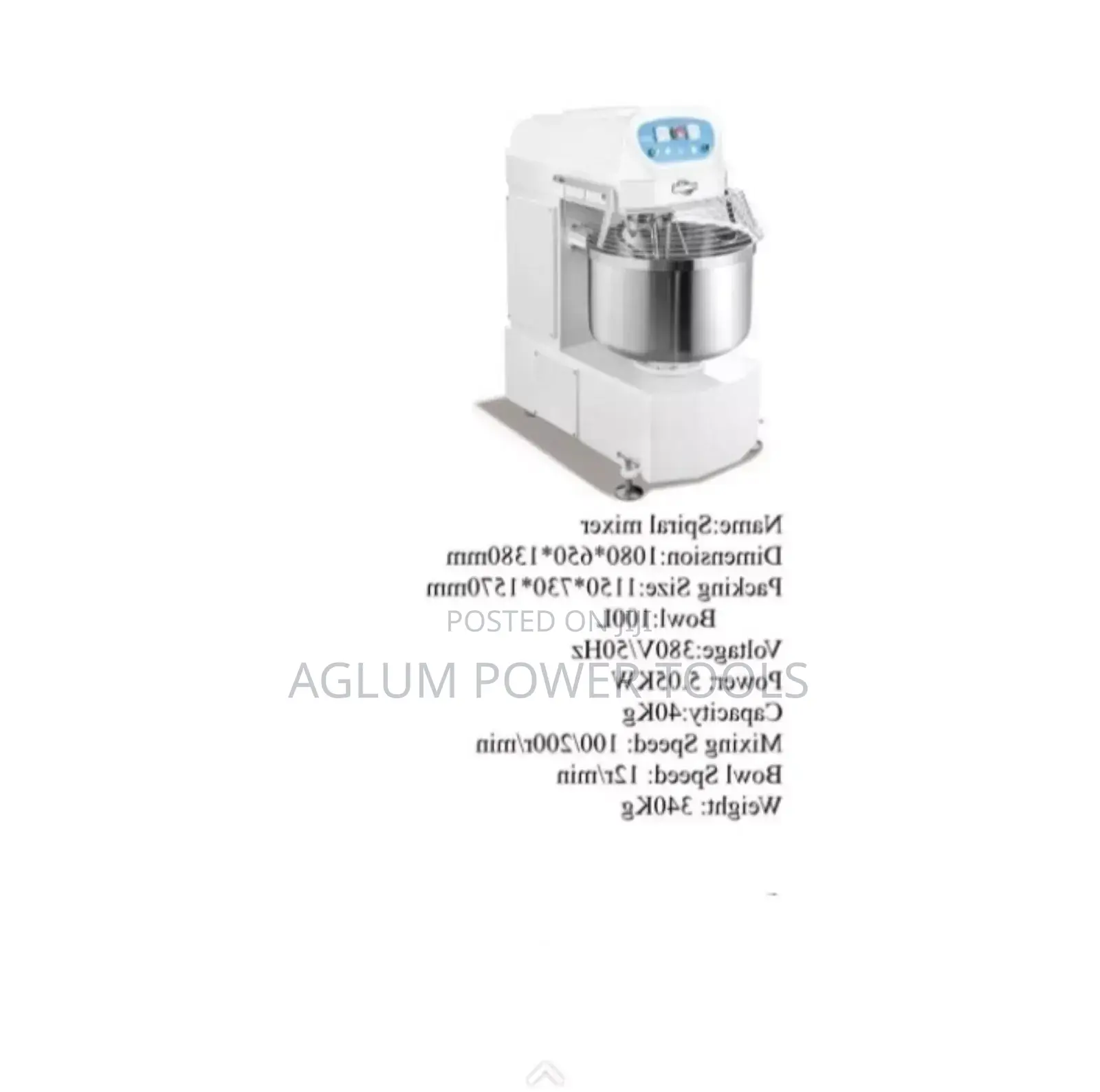 Spiral Dough Mixer 100L Bowl