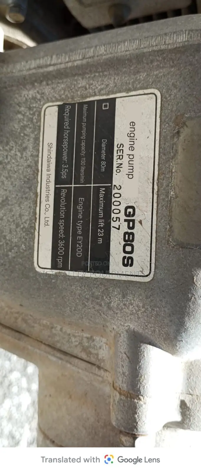 Orange 1130l/Min 2.5kw Water Pump Ex Japan