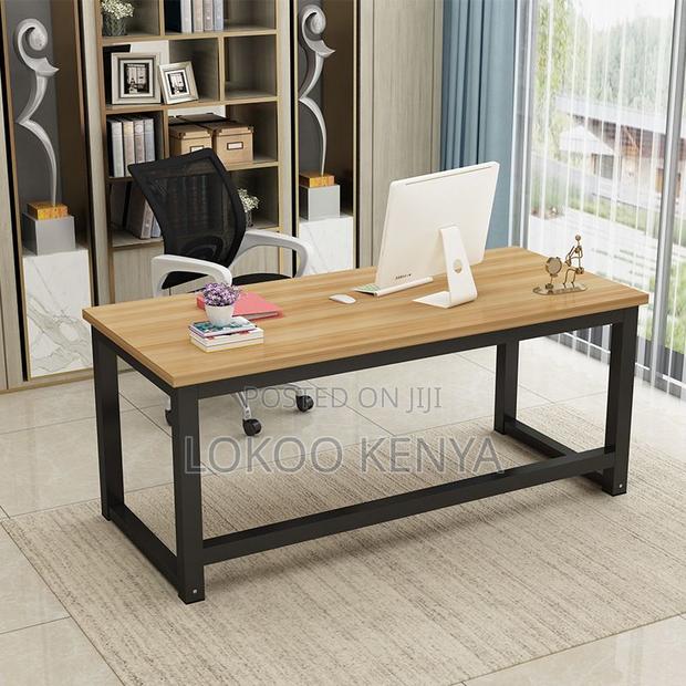 Office Desk: Industrial Study Rectangular Home Office Desk - thumbnail 6