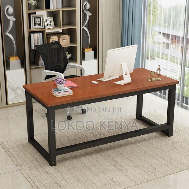 Office Desk: Industrial Study Rectangular Home Office Desk - thumbnail 2
