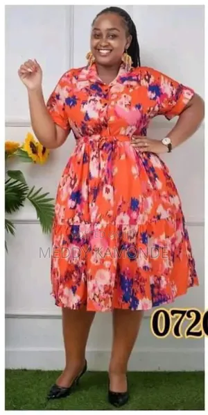 Orange Floral Shift Dress