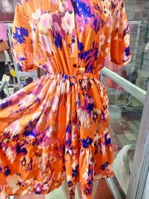 Orange Floral Shift Dress