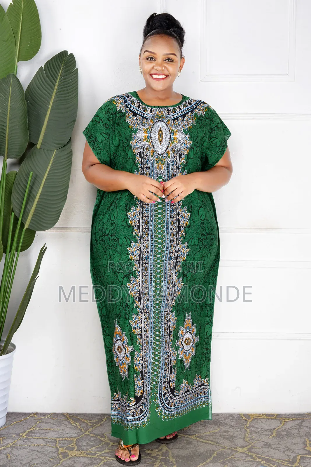 Red Green African Dress