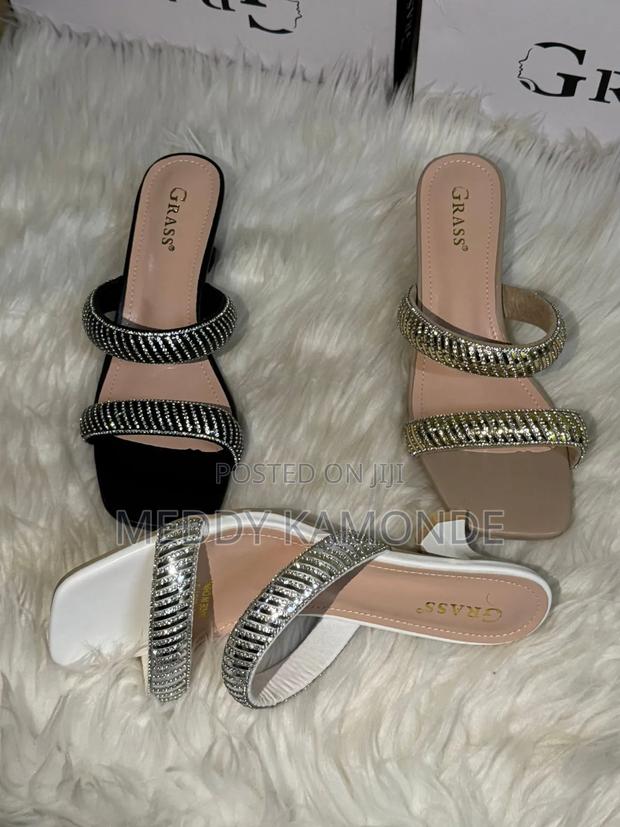 Black Strap Open Shoes - main view