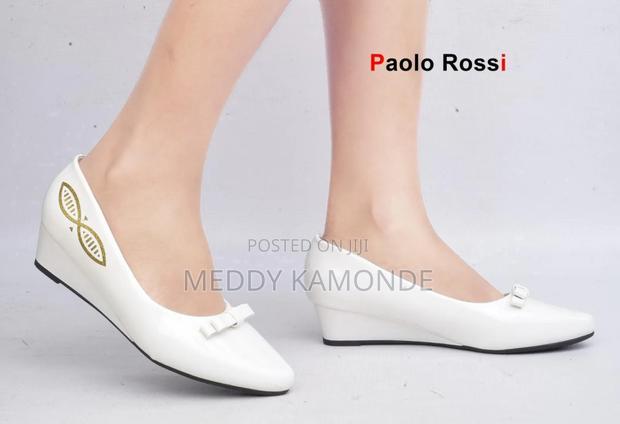 White Comfortable Wedge Shoes - main view
