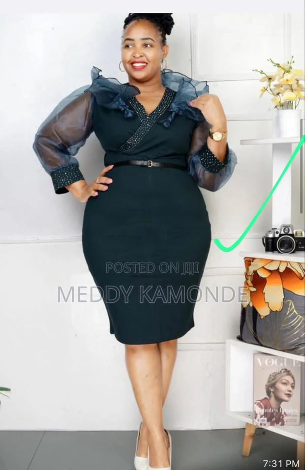 Blue/Black/Peach Bodycon Dress - thumbnail 2