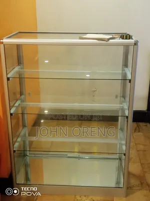 Aluminium Displays With Sliding Doors and Push Locks
