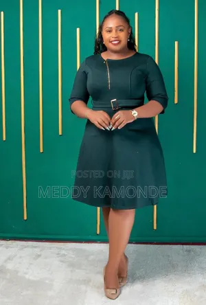 Green Black Cotton Skater Dress