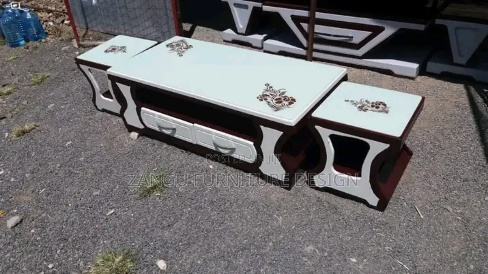 Coffee Tables Marble Top+2 Stools