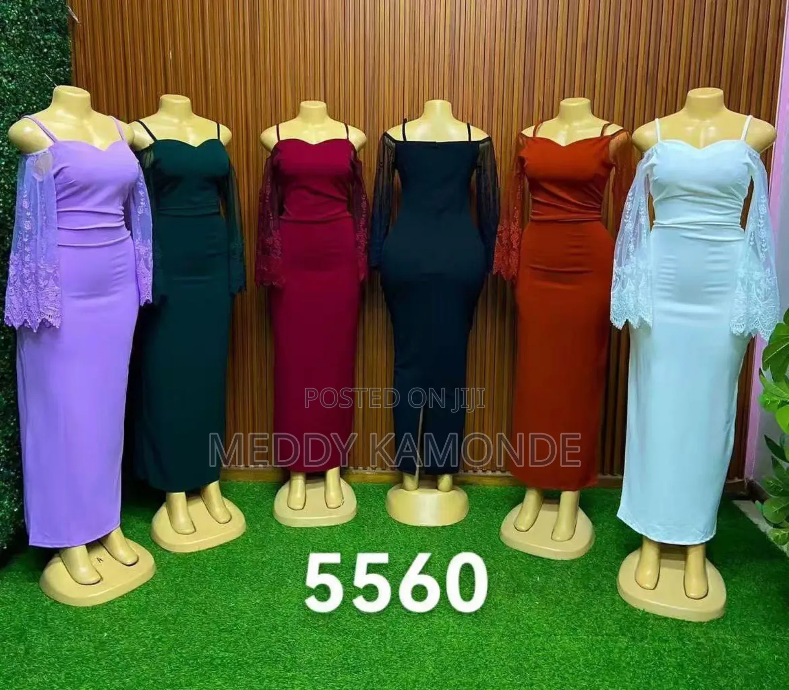 Violet/Green/Maroon Offshoulder Dress