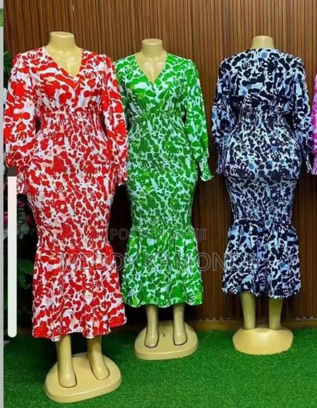Multicolour Red/Green Long Dress - thumbnail 2
