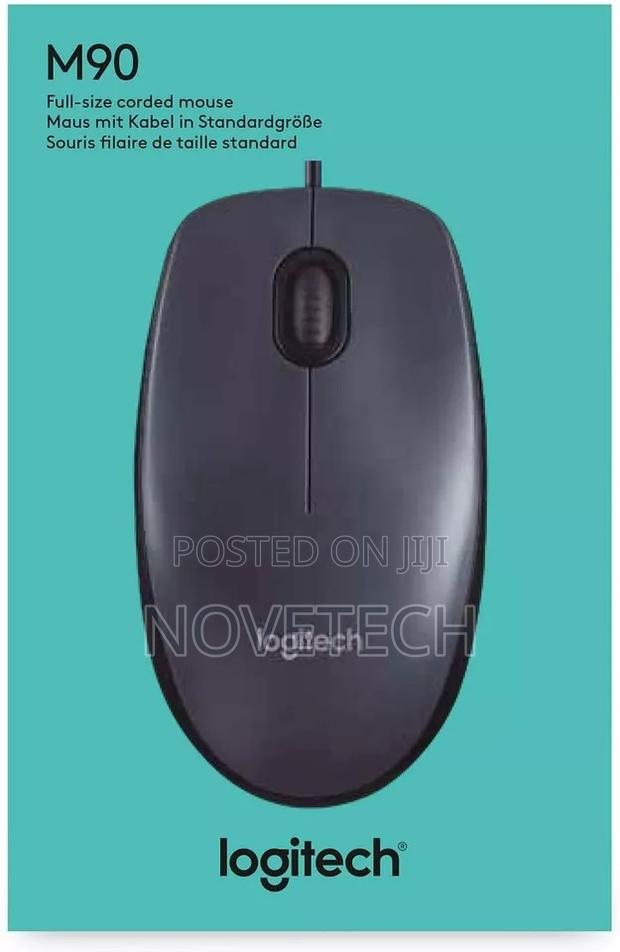 Logitech Corded Mouse M90 Black Wired USB Optical Tracking - main view
