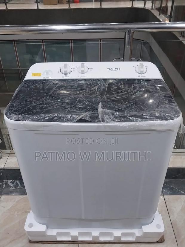 Tornado Washing Machine 10kg Wash and Spin White and Black