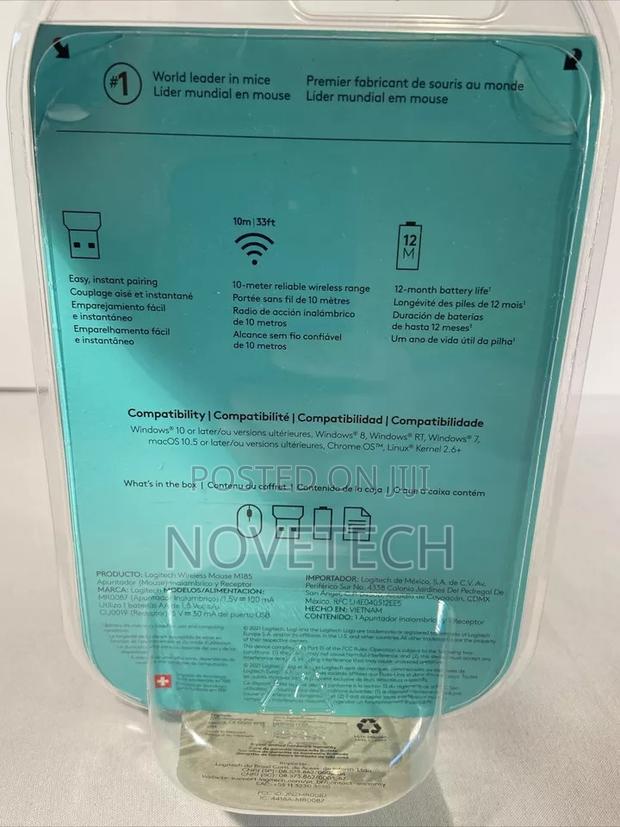 Logitech M185 Wireless Mouse - Swift Gray - thumbnail 2