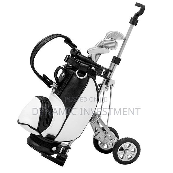 Desktop Golf Bag Pen Set With Trolley