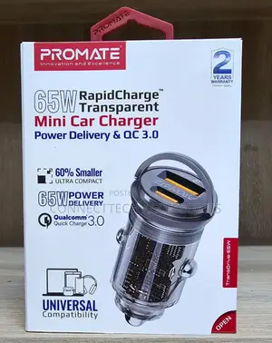 Promate 65W Transparent Mini Car Charger