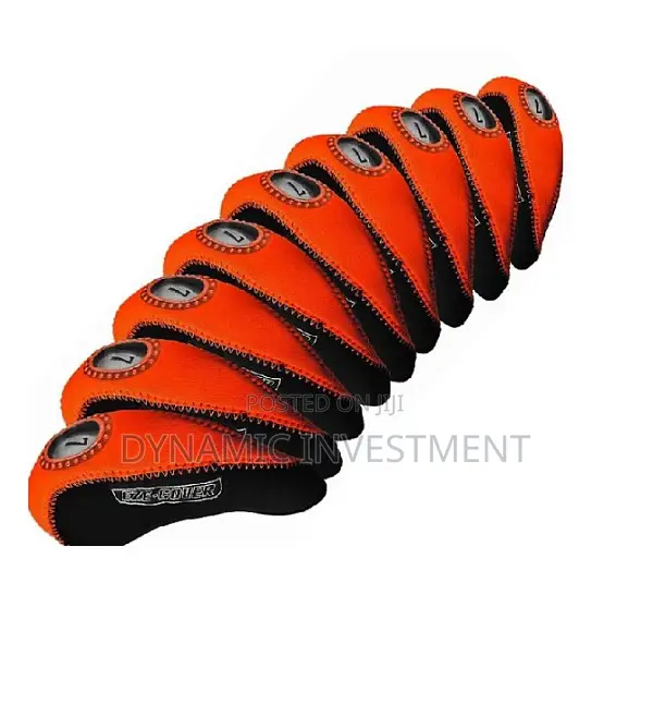 EZE Golf 10 Piece Set Neoprene Coloured Iron Covers (Black