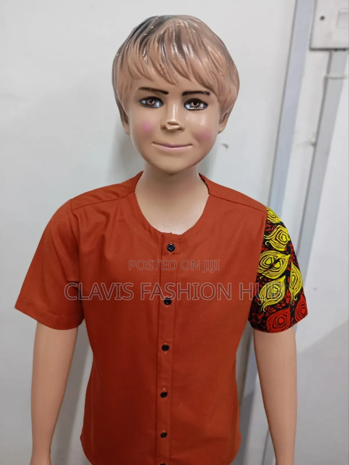 Kikuyu Brown African Shirts for Boys