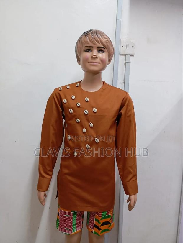 Kikuyu Traditional Cultural Shirts for Boys With Shells