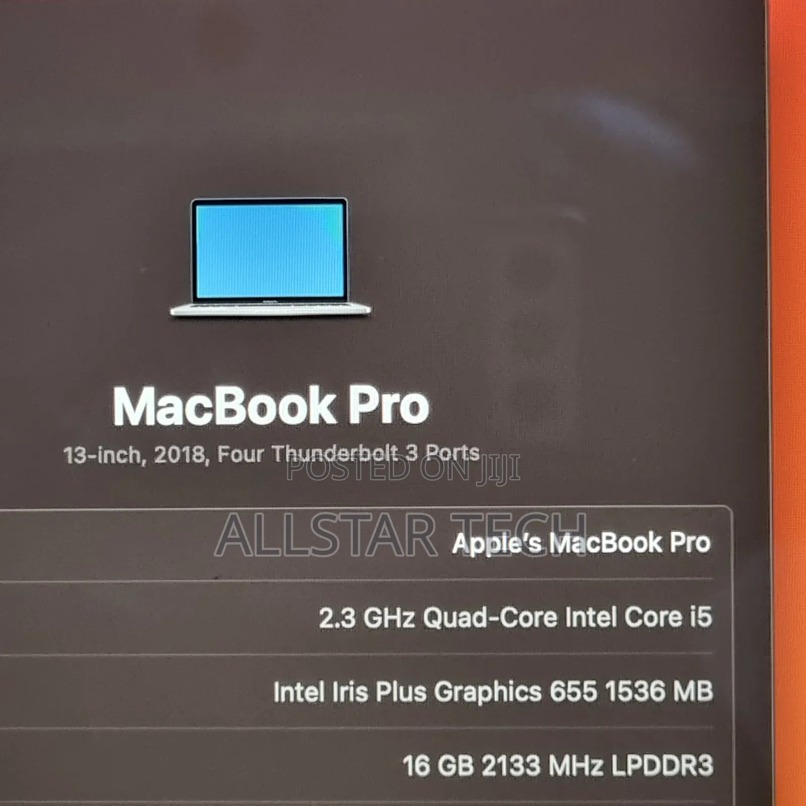 Laptop Apple MacBook Pro 2018 16GB Intel Core I5 SSD 512GB